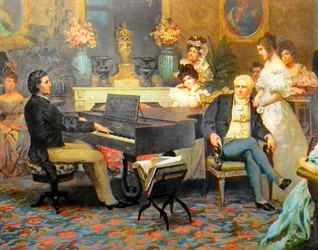 Chopin zongorázik Radziwiłł herceg szalonjában