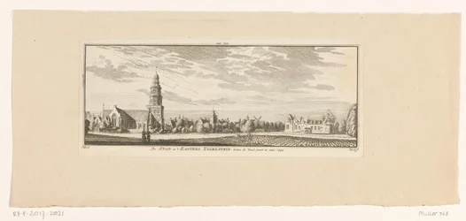 IJsselstein látképe, 1774 A város és az Ysselstein-kastély az Yssel kapun kívül látható. 1744 (cím a tételen)