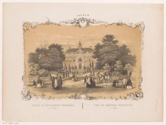 Kilátás az Overbeek kastélyra Kilátás az Overbeek-kastélyra (Velpben) (cím a tárgyon) Arnhem (sorozat címe az objektumon)