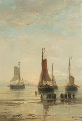 Horgonyzó hajók, Scheveningen. 1860-89