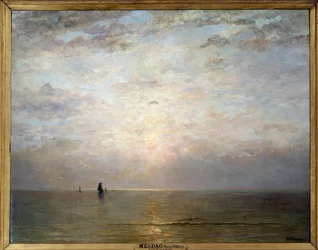 Naplemente nap. Hendrik Wilhem Mesdag (1831-1915) festménye, ec. Holl. 19. század. Olajfestmény. Mérete: 1,40 x 1,80 m. Párizs, Musee d