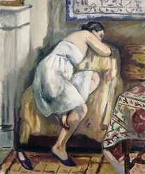 Jeanne Székben alszik; Jeanne fotelben alszik