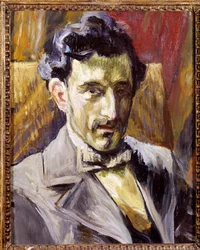 Maurice Ravel (1875-1937) zeneszerző portréja Henri Manguin (1874-1949) festménye 1903 V. 0,43x034 m Párizs, modern nemzeti művészeti múzeum