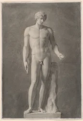 Apolló vagy Adonisz, 1818 körül (szén, papír)