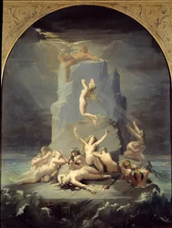 Az ókeaniszok kétségbeesése a szikla lábánál, amelyhez Prométheusz láncolva van (Karl Ernest (Ernst) Rudolf Heinrich Salem dit) (1814-1882), 1850, Gap, Musée des Hautes-Alpes