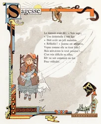 Illusztráció a "Jó példák ábécéje" című könyvhöz, 1890 körül (metszet)