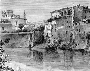 Villa Farnese, Viterbo tartomány, Rómától északnyugatra, Olaszország, 19. század