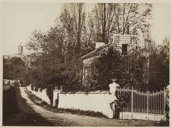 Louveciennes-i utca, 1869 körül (albumin negatívról készült albumnyomat)