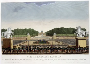 XV. Lajos helye (a Concorde-ból), 1820 körül a Courvoisier 1827 által írt „Vues de Paris”-ban