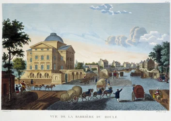 Kilátás a Barrier du Roule-ra – Courvoisier „” Párizsi nézetben, 1810 körül: Les Barriers de Paris”