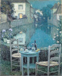 Kis asztal az esti alkonyatban Le Sidaner, Henri (1862-1939)