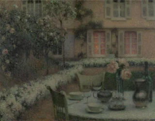 A Gerberoy fehér kertjében lévő asztal, 1900 körül (olaj, vászon)