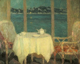 A terasz a St. Tropez-öböl előtt