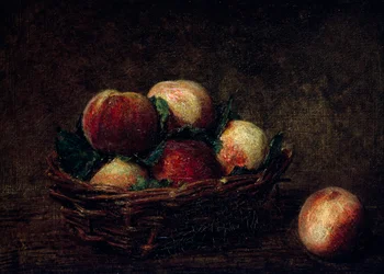 Csendélet barackkal. Henri Fantin-Latour (Fantin Latour) festménye.