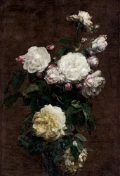 Fehér rózsák. Henri Fantin-Latour (Fantin Latour) festménye.