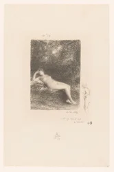 Slapende waternimf Tudom, amikor délben megkívánják az árnyékot XXVII Gedichten van André Chénier (sorozat címe) Illusztrációk André Chénier verseihez (sorozat címe)
