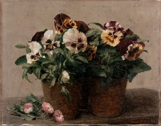Csendélet: árvácskák és százszorszépek, 1880