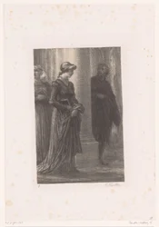 Walther von Stolzing észreveszi Eva Pognert a templomban Nürnberg mesterénekesei. I. felvonás. Rencontre de Walther et d