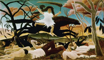 A háború, avagy a viszály lovaglása. Henri Rousseau, más néven Le Douanier Rousseau (1844-1910) festménye, 1894. Méret: 114 x 195. Párizs, Musée d