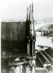 Kilátás a párizsi Notre-Dame-székesegyházra és a Szajna folyóra, 1853 körül