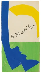 A "Henri Matisse, Papiers decoupes" című kiállítási katalógus hátsó borítójának makettje.