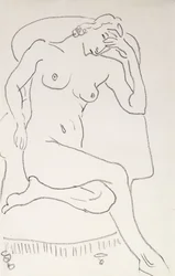 Akt nő karosszékben, 1922-24 körül (ceruza, papír)