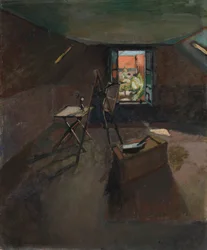 Műterem az eresz alatt, 1903 körül (olaj, vászon)