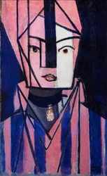 Fehér és rózsaszín fej, 1914 ősze (olaj, vászon)