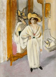 Nő fehérben, 1918-19 körül (olaj, vászon)