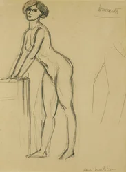 Álló fiatal lány, 1908-10 körül (ceruza, papír)