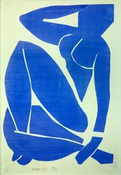 nu bleu III 1952 (Rajz, papírragasztó)