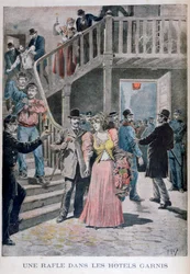 Prostituáltak letartóztatása egy párizsi szállodában, 1895