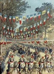 Arrivee a Nice du Tsarevitch Georges Alexandrovitch Romanov en 1896 (metszet)