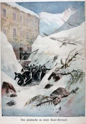 Lavina a Mont Saint-Bernardnál, Svájcban, 1897
