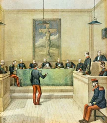 Dreyfus kapitány a haditanács előtt