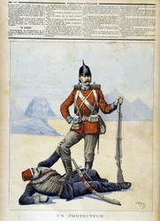 Humoros rajz az angol imperializmusról Egyiptomban - a „Le Petit Journal” 11/02/1893-i számában