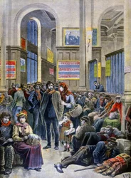 Olasz bevándorlók keresnek menedéket a Gare Saint Lazare pályaudvaron