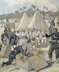 Újévi ajándékok katonáknak Dahomeyben (ma Beninben) – az 1892.12.31-i „” Le Petity Journal”-ban