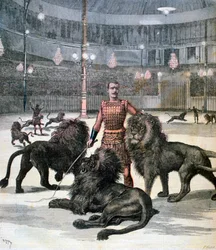 Oroszlánszelídítés a párizsi Lhippodrome-ban, 1891