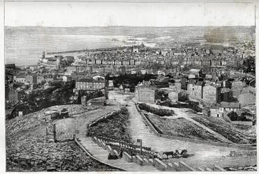 Marseille 1894-ben - Henri Meyer rajza -
