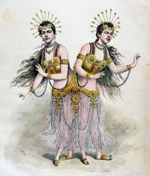 Rosa és Josepha Blazek, sziámi ikrek Csehországból, 1891
