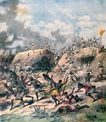 A francia támadás Kana ellen, Dahomey államban, Afrikában, 1892