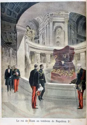 Sziám királya I. Napóleon sírjánál, Párizs, 1897