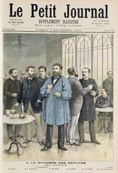 Címlap, amely a képviselőházban lévő bárt ábrázolja, illusztráció a Le Petit Journal november 5-i, illusztrált mellékletéből