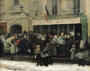 Leveskonyha Párizs ostroma idején, 1870 után (olaj, vászon)