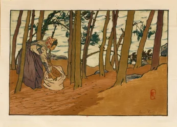 Fenyőtűt gyűjtő nő (Bords du Trieux, Loguivy)