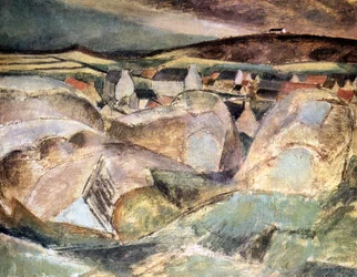 Falu a sziklák között, 1910