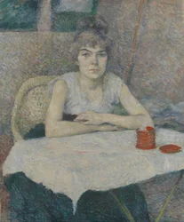 Fiatal nő egy asztalnál, "Poudre de riz"