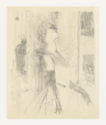 Portret van színésznő Yvette Guilbert tijdens optreden Yvette Guilbert a színpadon Yvette Guilbert: angol sorozat (sorozat címe)