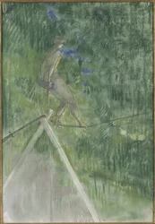 A kötéltáncos (kötéltáncos) – The Rope Dancer, Toulouse Lautrec, Henri, de (1864-1901). Pasztell papíron. Mérete: 47x32 cm. Nemzeti Múzeum Stockholm